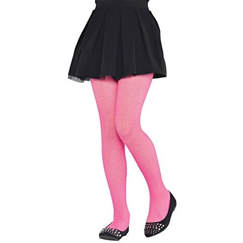 Child Bright Pink Fishnet Tights