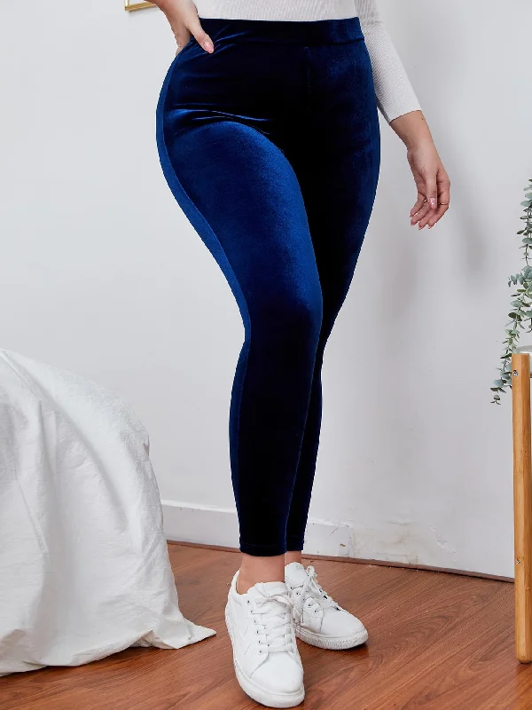 Plain Cropped Plus Size Leggings