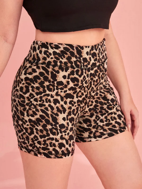 Leopard Short Plus Size Leggings