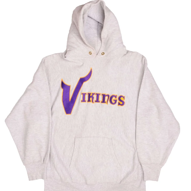 VINTAGE NFL CHAMPION REVERSE WEAVE MINNESOTA VIKINGS HOODIE 1980S SIZE XL MADE IN USA