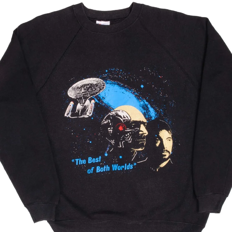 VINTAGE STAR TREK THE BEST OF BOTH WORLDS SWEATSHIRT 1990S SIZE LARGE