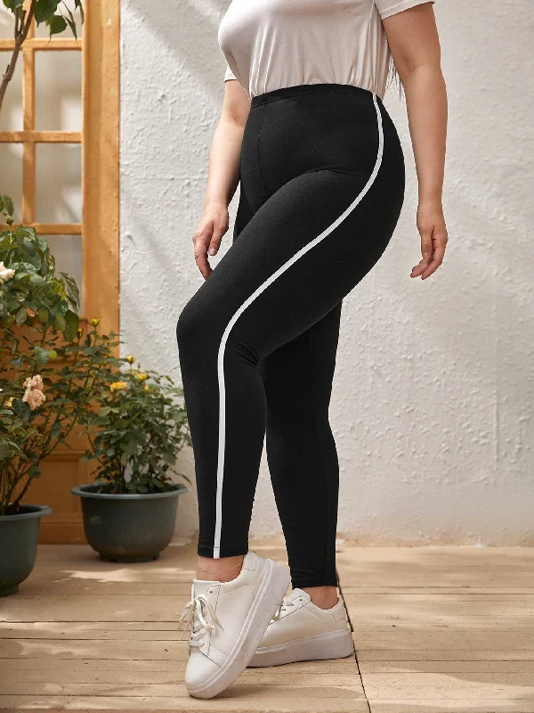 Plain Cropped Plus Size Leggings