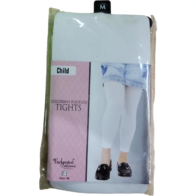 Child Size White Footless Tights