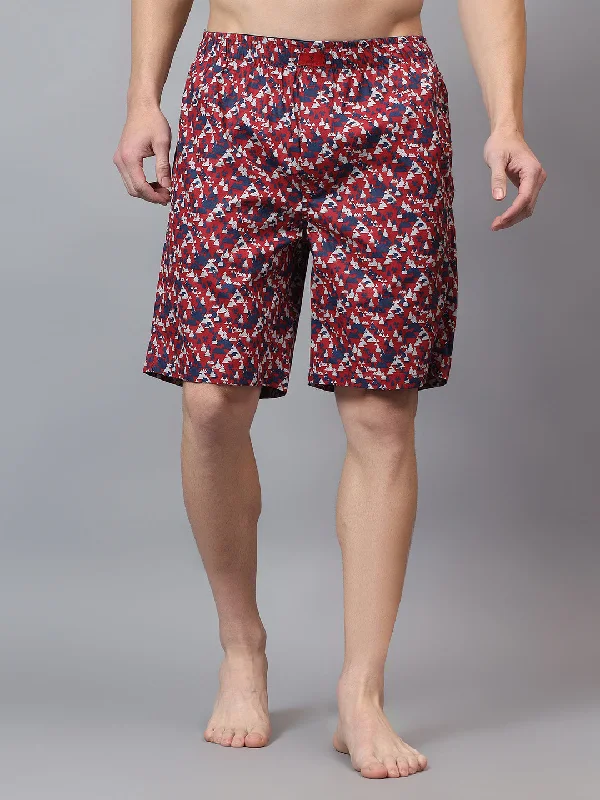 Men's Maroon Printed Boxer