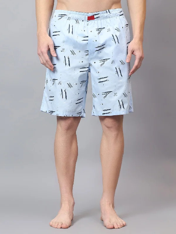 Men's Sky Blue Printed Boxer