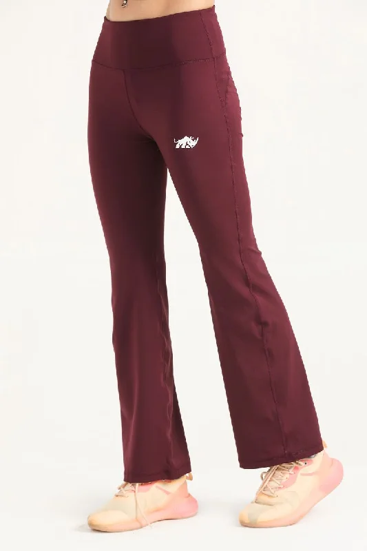 FUSION FLARE LEGGINGS- MAROON