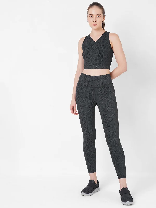 Black Snake Skin High Waist Leggings