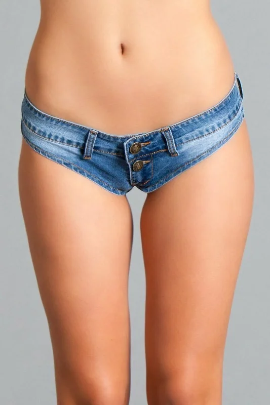 Low Rise Mini Denim Shorts