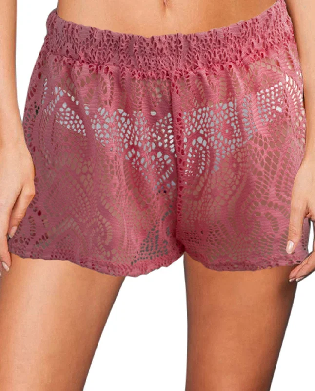 Beach Habitat Heart Crochet Cover Up Short