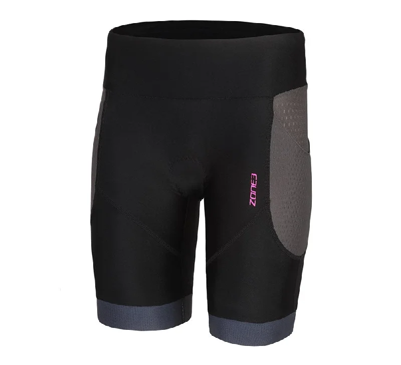 WOMENS AQUAFLO PLUS TRISHORTS BLACK PINK ZONE3