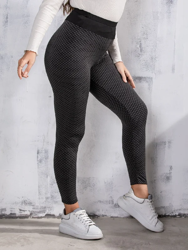 Plain Cropped Plus Size Leggings