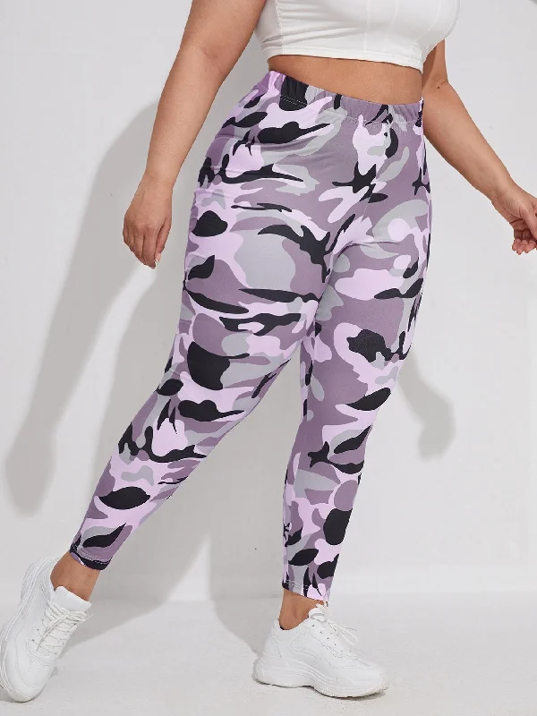 Camo Cropped Plus Size Leggings