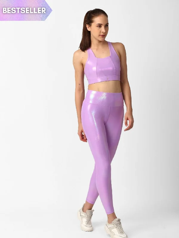 Lavender Holo High Rise Leggings