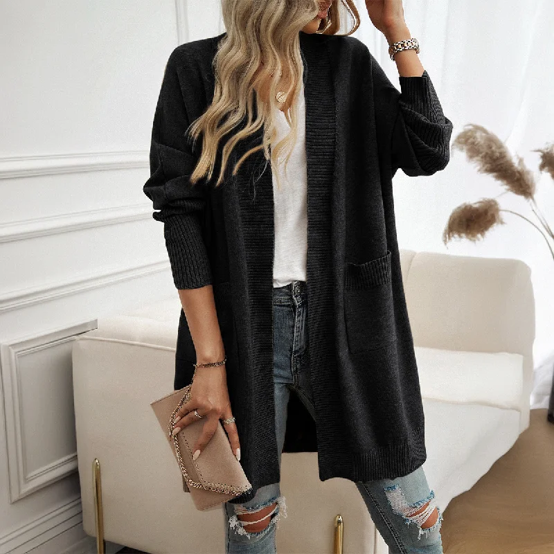 Fall And Winter Batwing Sleeve Cardigan Solid Color Sweater Jackets Wholesale Womens Clothing N3824073100081