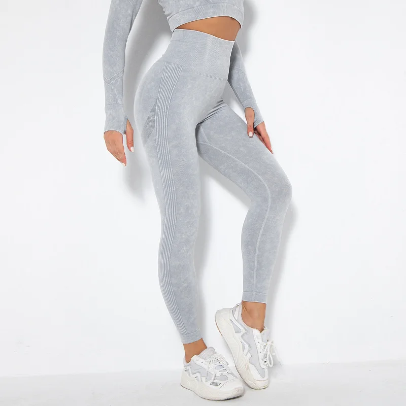 Seamless Washed Knit Women Fitness Yoga Pants Wholesale Leggings