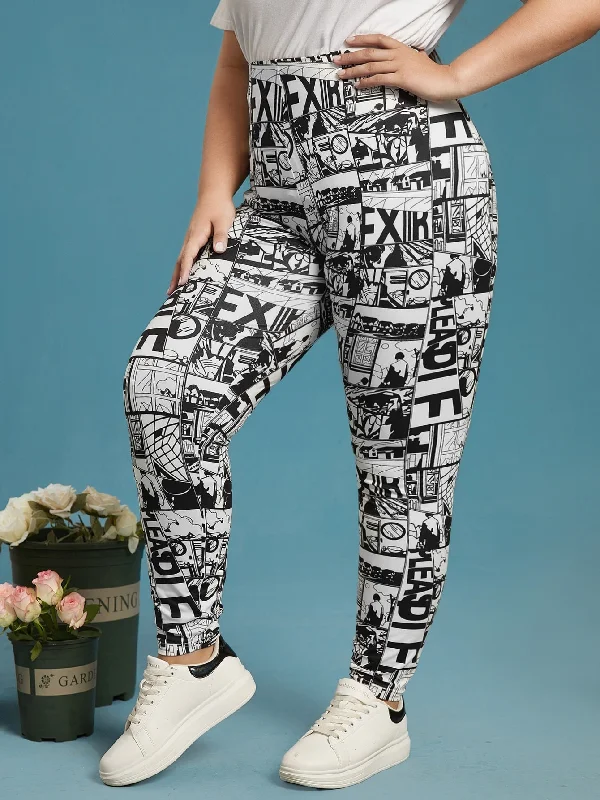 Pop Art Print Long Plus Size Leggings