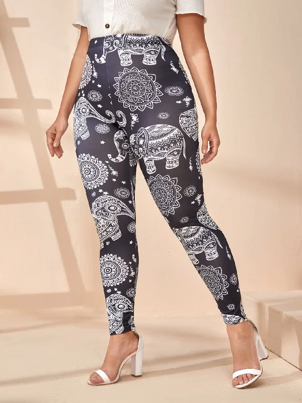 Floral Long Plus Size Leggings