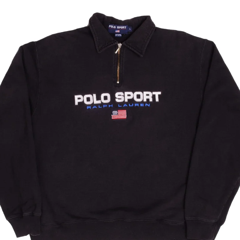 VINTAGE POLO SPORT RALPH LAUREN QUARTER ZIP SWEATSHIRT 1990s SIZE LARGE