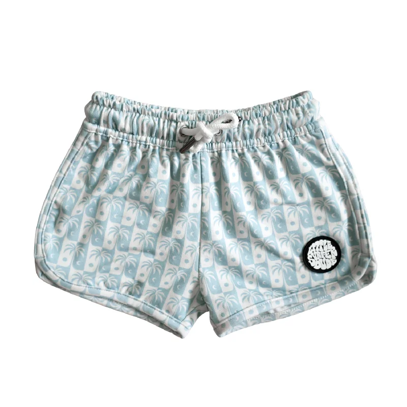 Palm Checkered Cotton Lounge Shorts