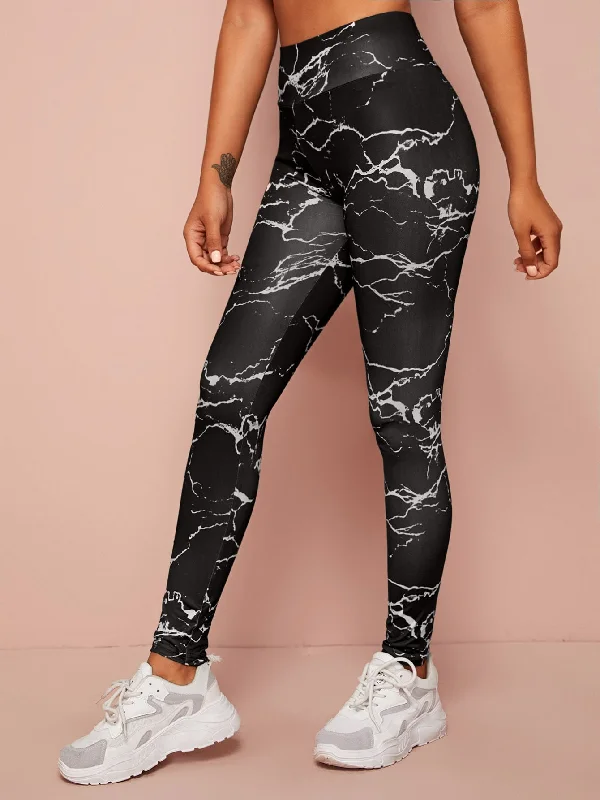 Casual All Over Print Long Women Leggings