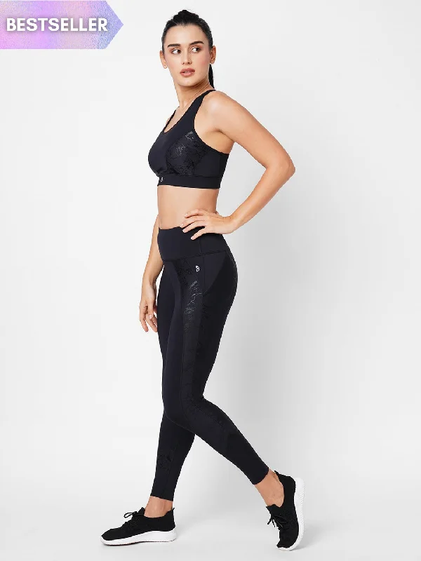 Black Marble High Waist Leggings