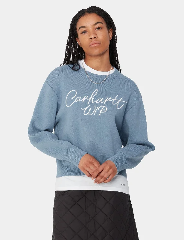 Carhartt WIP Women's Signature Sweater - Dusty Ice Blue